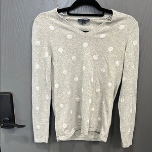Tommy Hilfiger Gray Polka Dot Sweater Size Small